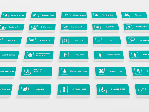 Hospital department signs 0 3D Model