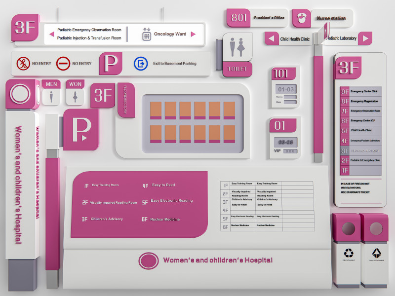 Hospital department signs 2 Modello 3D .c4d .max .obj .3ds .fbx .stl .blend