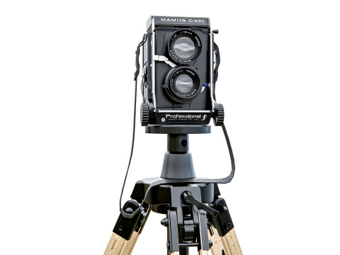 Height-adjustable tripod camera 3D Model