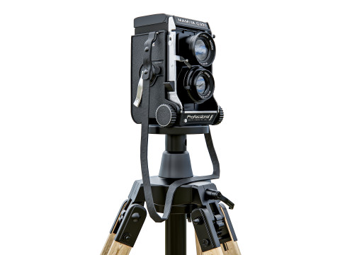 Height-adjustable tripod camera 3D Model
