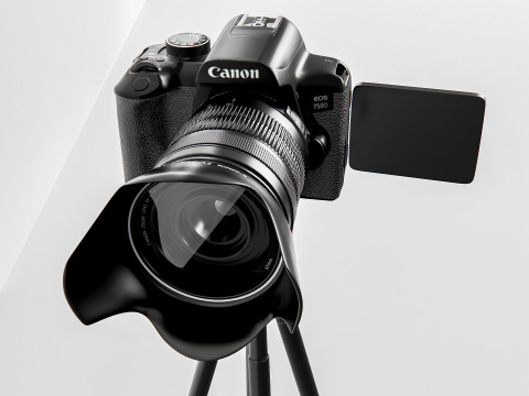 Dslr camera with tripod 3D मॉडल