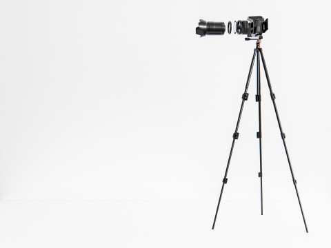 Dslr camera with tripod 3D मॉडल