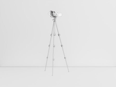 Dslr camera with tripod 3D मॉडल