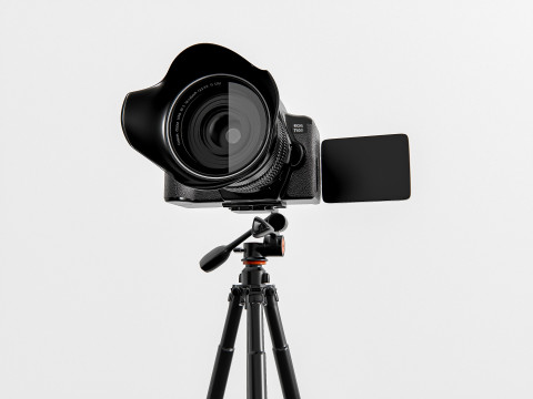 Dslr camera with tripod 3D मॉडल