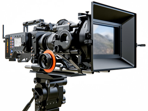 Modern Movie camera with tripod 3D Модель