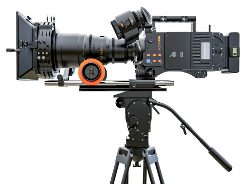 Modern Movie camera with tripod 3D Модель