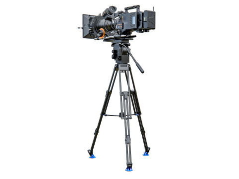 Modern Movie camera with tripod 3D Модель