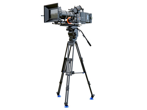 Modern Movie camera with tripod 3D Модель