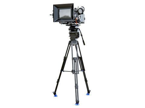 Modern Movie camera with tripod 3D Модель