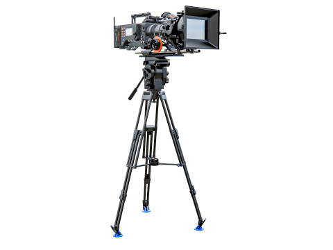 Modern Movie camera with tripod 3D Модель