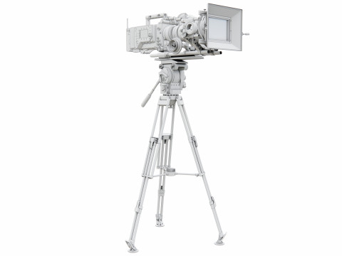 Modern Movie camera with tripod 3D Модель