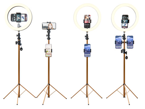 Live streaming smartphone light tripod Model 3D
