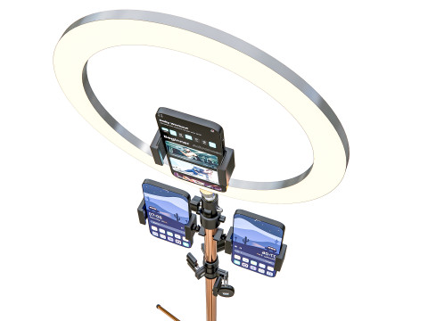 Live streaming smartphone light tripod 3D Модель