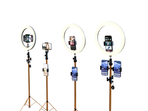 Live streaming smartphone light tripod 3D Модель