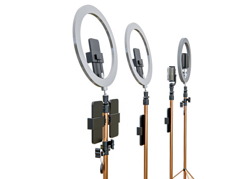 Live streaming smartphone light tripod 3D Модель