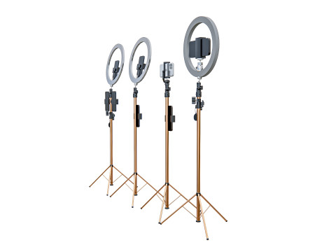 Live streaming smartphone light tripod 3D Модель