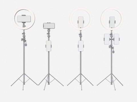 Live streaming smartphone light tripod 3D Модель