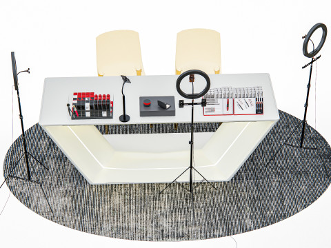 Smartphone live streaming studio equipment Modello 3D
