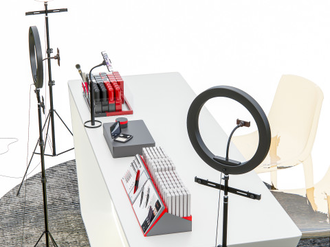 Smartphone live streaming studio equipment Modello 3D