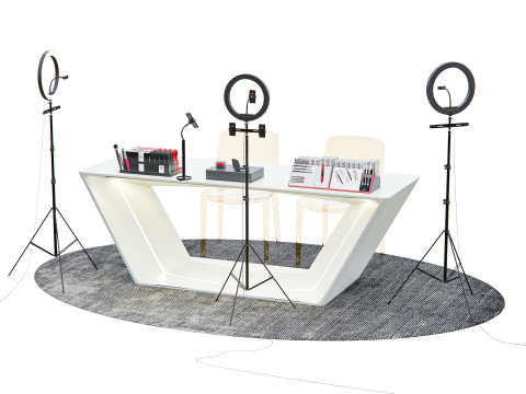 Smartphone live streaming studio equipment Modello 3D