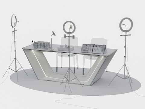 Smartphone live streaming studio equipment Modello 3D