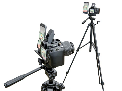 Live streaming camera with tripod and smartphone mount 3D Model