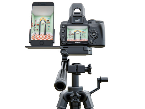 Live streaming camera with tripod and smartphone mount 3D Модель