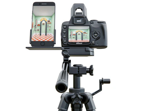 Live streaming camera with tripod and smartphone mount 3D Model