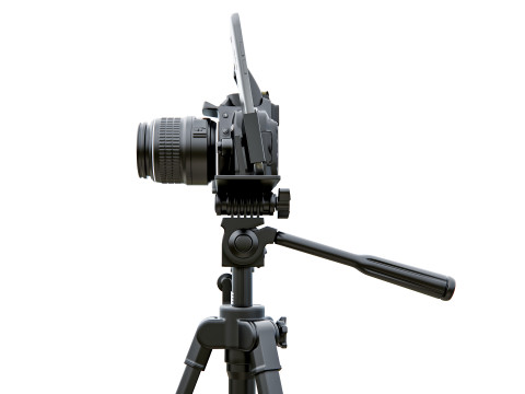Live streaming camera with tripod and smartphone mount 3D Модель