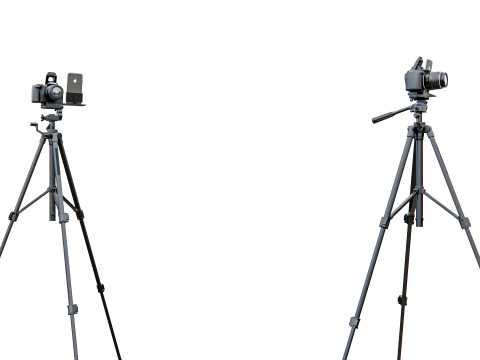 Live streaming camera with tripod and smartphone mount 3D Модель