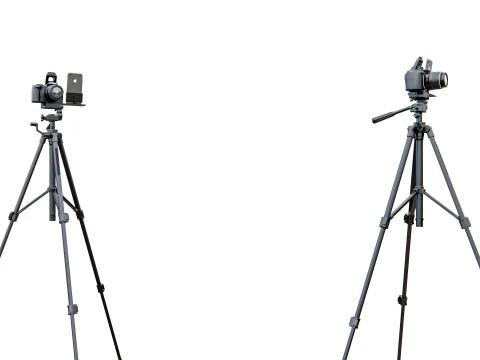 Live streaming camera with tripod and smartphone mount 3D Model