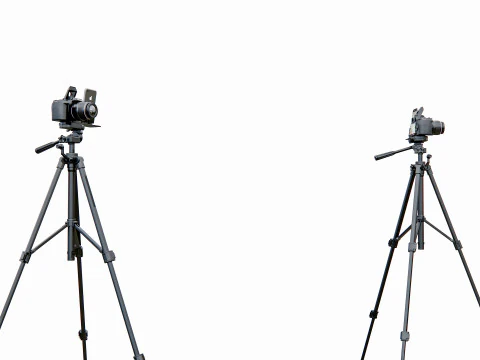 Live streaming camera with tripod and smartphone mount 3D Model