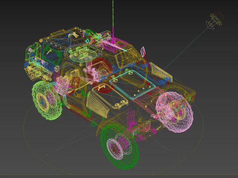 Hummer armored vehicle 3D Model