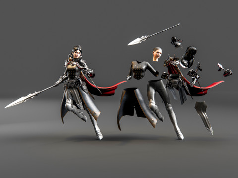 Female warrior 3D Model