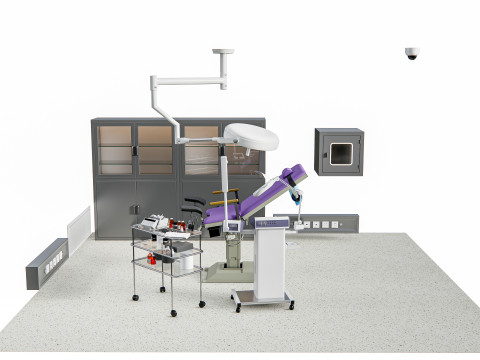 Hospital IVF Egg Retrieval room equipment Modello 3D