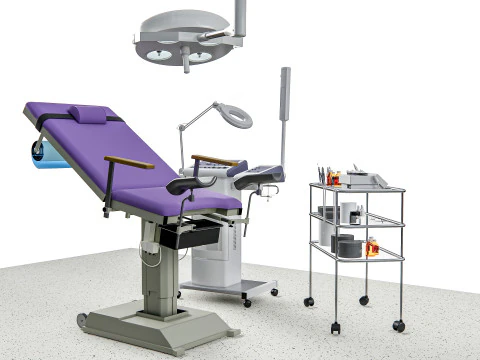 Hospital IVF Egg Retrieval room equipment 3D Model