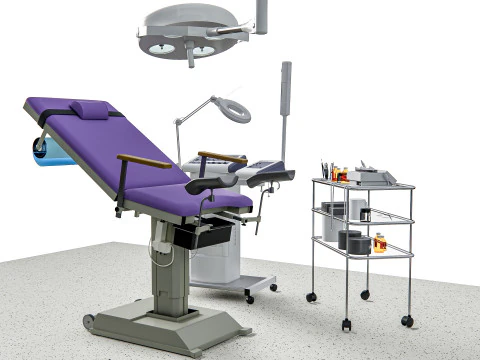 Hospital IVF Egg Retrieval room equipment 3D Model