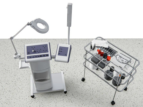 Hospital IVF Egg Retrieval room equipment 3D Model