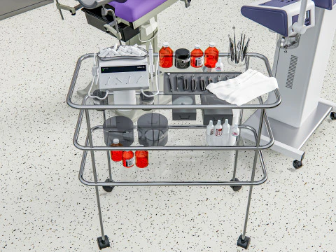 Hospital IVF Egg Retrieval room equipment 3D Model