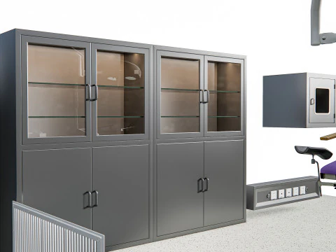 Hospital IVF Egg Retrieval room equipment 3D Model