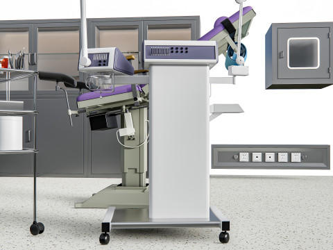 Hospital IVF Egg Retrieval room equipment Modèle 3D