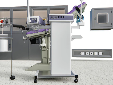 Hospital IVF Egg Retrieval room equipment 3D Model