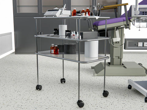 Hospital IVF Egg Retrieval room equipment 3D Model