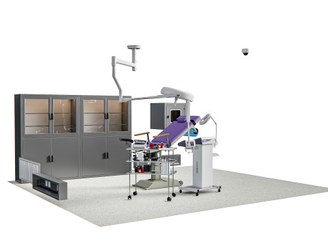 Hospital IVF Egg Retrieval room equipment Modèle 3D