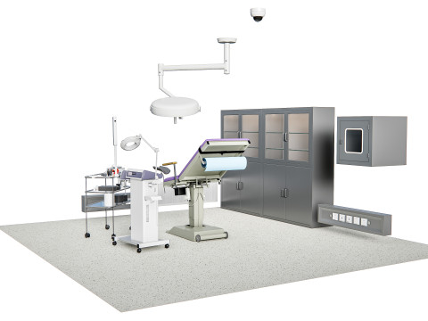 Hospital IVF Egg Retrieval room equipment Modèle 3D