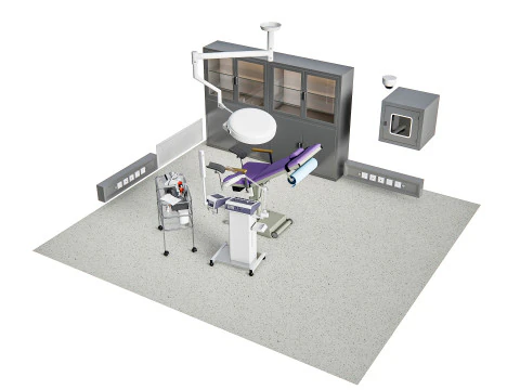 Hospital IVF Egg Retrieval room equipment 3D Model