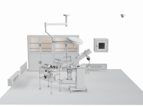 Hospital IVF Egg Retrieval room equipment Modèle 3D
