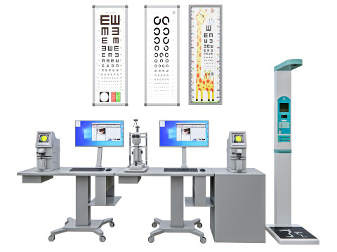 Hospital Eye Testing Snellen Chart Equipments Modello 3D