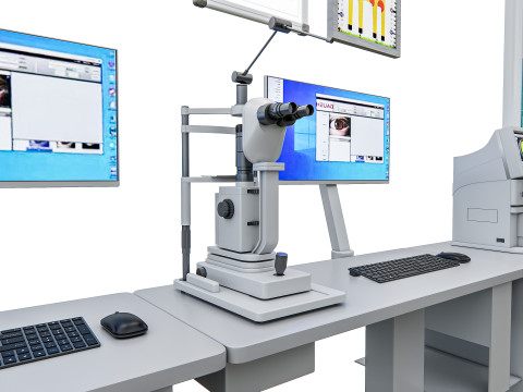 Hospital Eye Testing Snellen Chart Equipments 3D Model