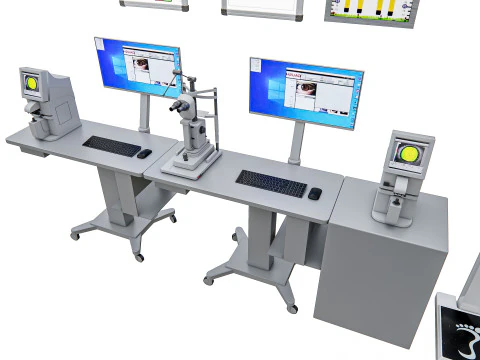 병원 눈 테스트 Snellen 차트 장비 3D 모델